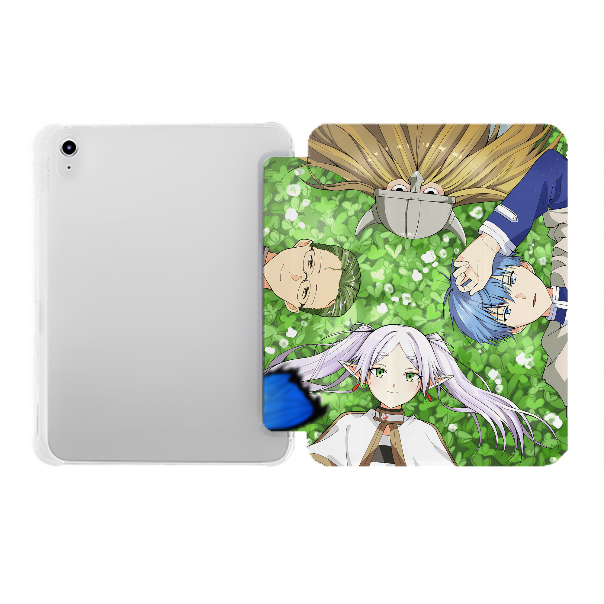 （画像用） 葬送のフリーレン Frieren IPad ケース ペン収納付き 三つ折りスタンド PUレザー×シリコン 対応機種9.5/10.5/10.9インチ